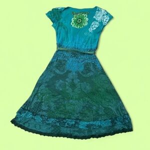 Desigual vintage teal dress